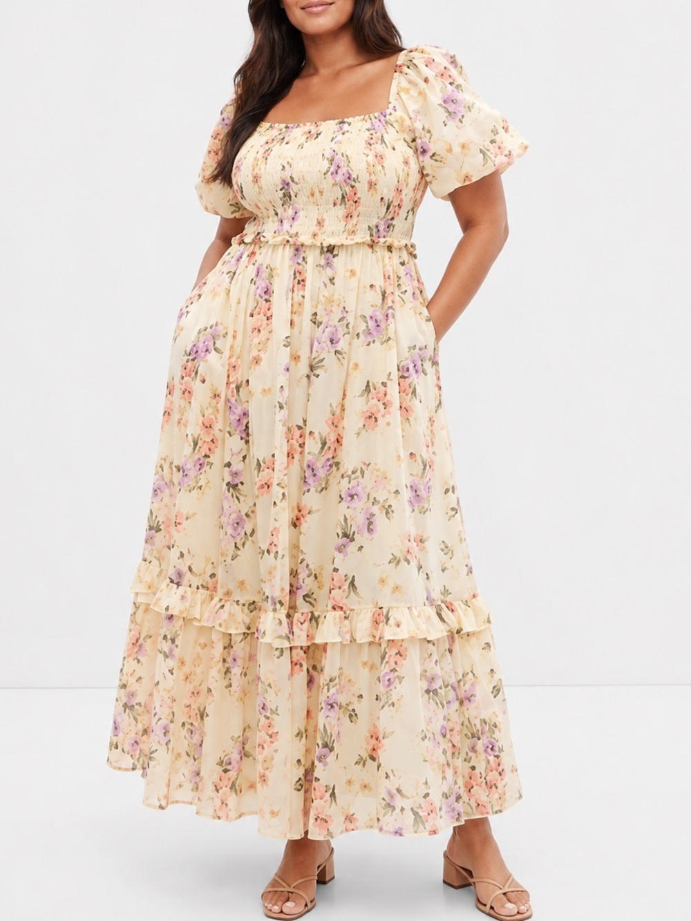 Gap X Loveshackfancy Floral Puff Sleeve Maxi Dress XXL